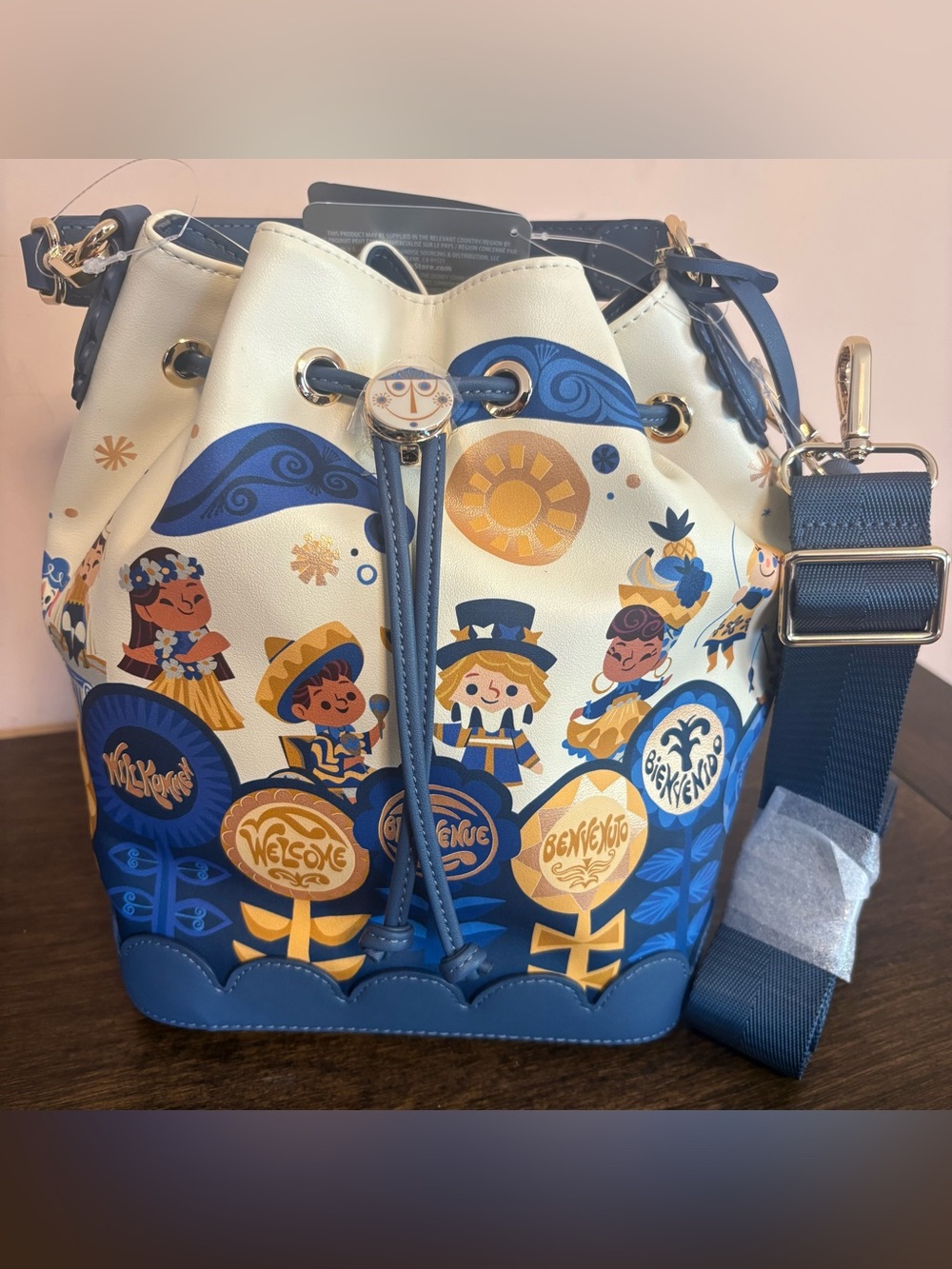 Disney Parks It's A Small World 60th Anniversary Loungefly Bucket Bag New 2026